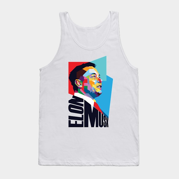 Elon Musk Pop Art Tank Top by Laksana Ardie Store